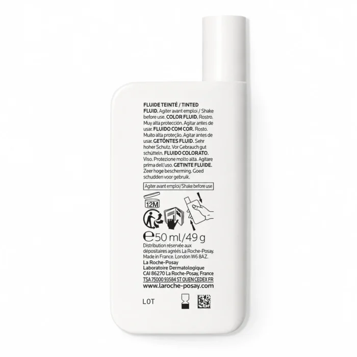 La Roche-Posay Anthelios UVMune 400 Fluide Teinté SPF 50+ - Vue arrière emballage 50ml - Algerie