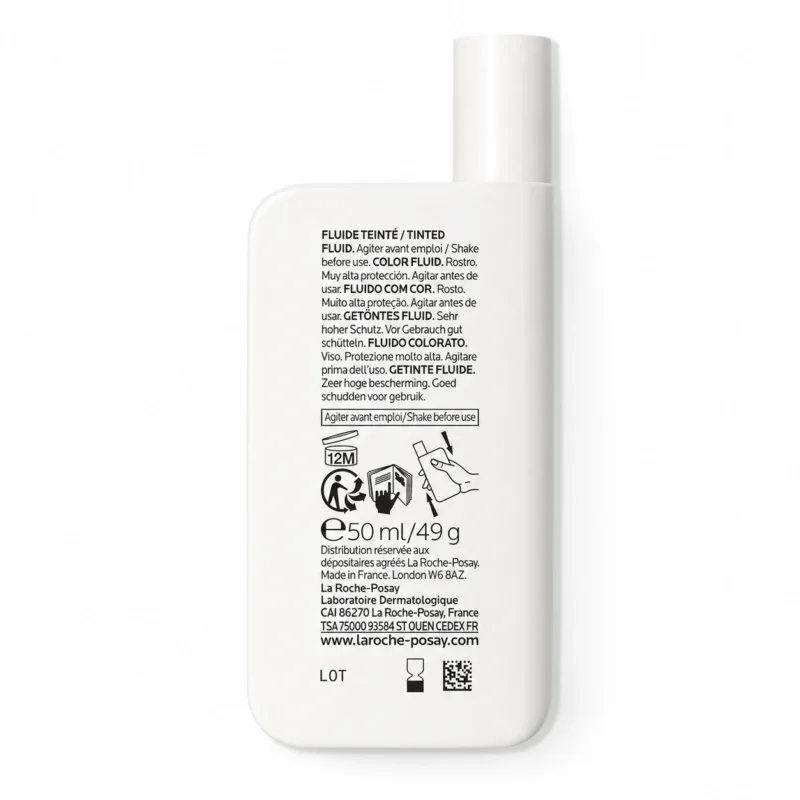 La Roche-Posay Anthelios UVMune 400 Fluide Teinté SPF 50+ - Vue arrière emballage 50ml - Algerie