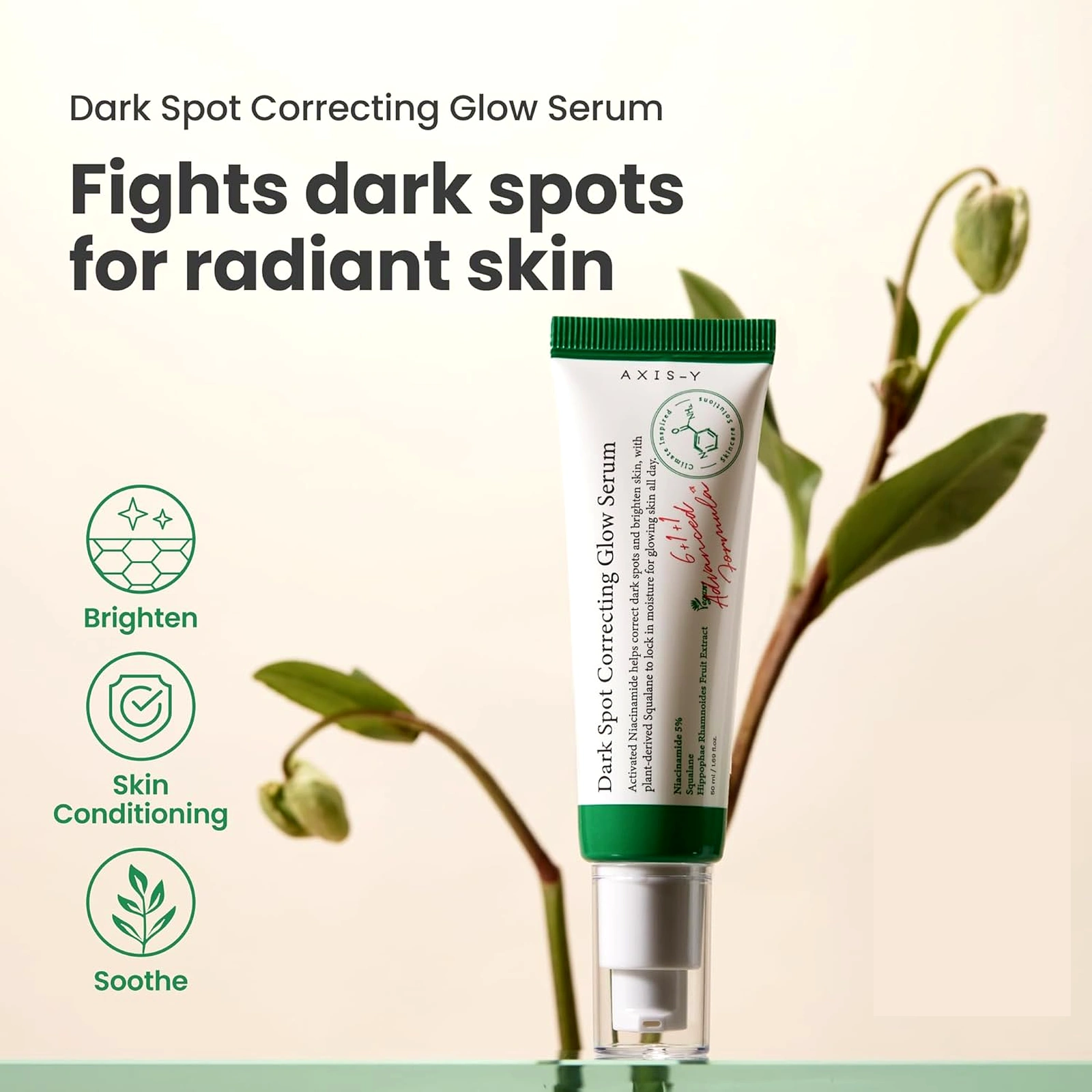 AXIS-Y Dark Spot Correcting Glow Serum – Brighten, Skin Conditioning, Soothe – Sérum anti-taches niacinamide
